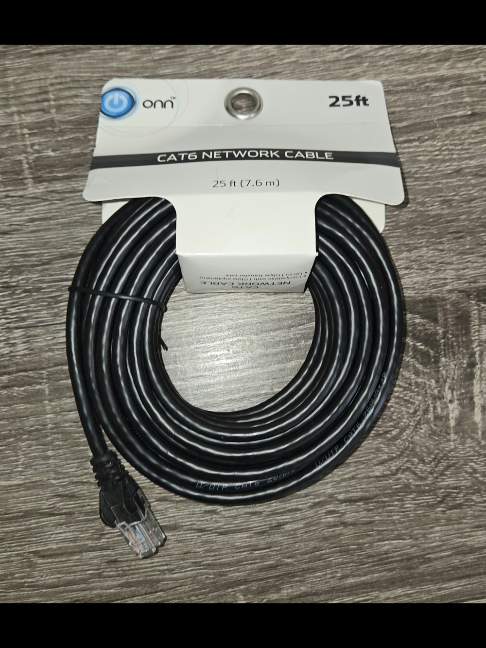 Onn 25FT Cat6 Network Cable 0NA18CH003 New In Packaging.
